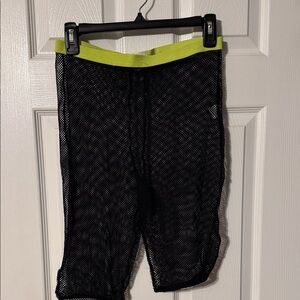 Women's Black and Yellow Mesh Bike Shorts